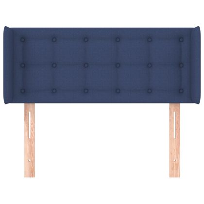 Горна табла за легло, синя, 103x16x78/88 см, плат