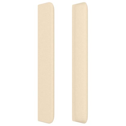 Горна табла за легло с уши, кремава, 103x16x118/128 см, плат