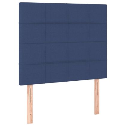 LED горна табла за легло, синя, 80x5x118/128 см, плат