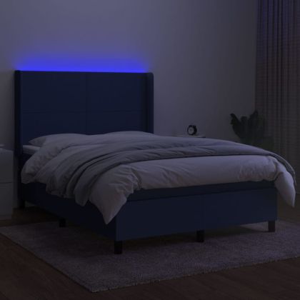 LED кутия за пружини с легло с таблото текстил