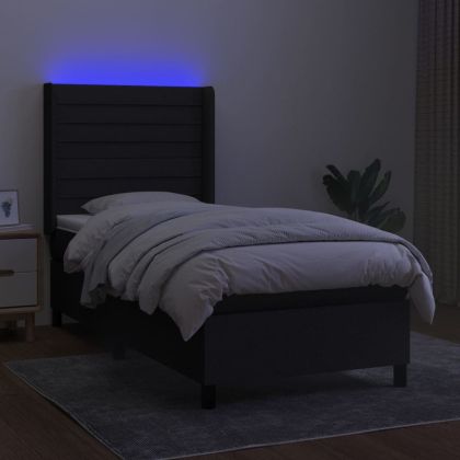 LED кутия за пружини с легло с таблото текстил
