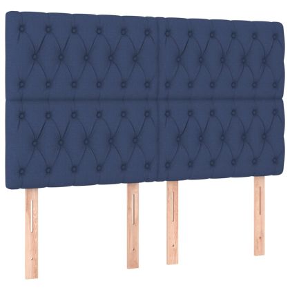 Боксспринг легло с матрак, синьо, 140x190 см, плат