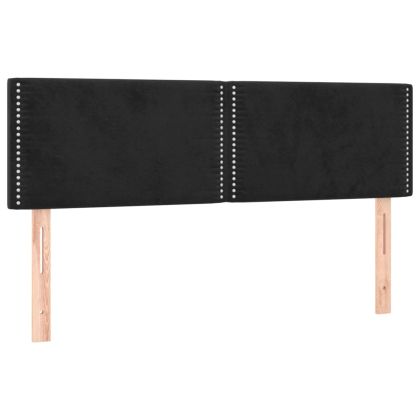 Боксспринг легло с матрак, черно, 140x190 см, кадифе