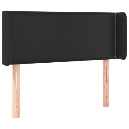 Горна табла за легло, черна, 83x16x78/88 см, изкуствена кожа