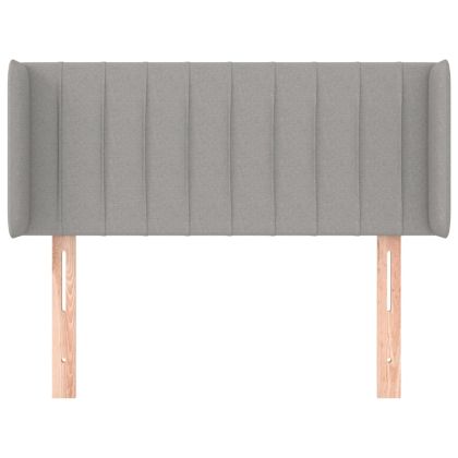 Горна табла за легло с уши, светлосива,93x16x78/88 см, плат