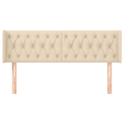 Горна табла за легло, кремава, 147x16x78/88 см, плат