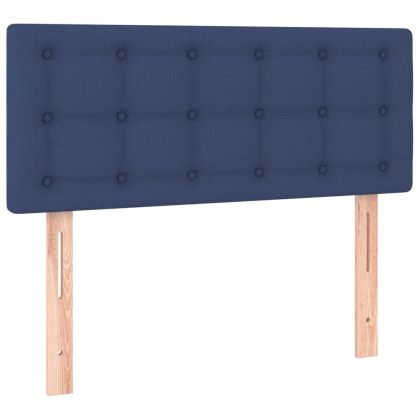 Боксспринг легло с матрак и LED, синьо, 100x200 см, плат