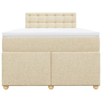 Боксспринг легло с матрак, кремаво, 120x190 см, плат