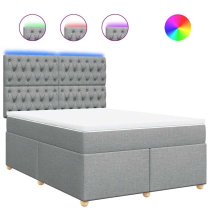 Боксспринг легло с матрак, светлосиво, 140x190 см плат