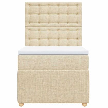 Боксспринг легло с матрак, кремава, 80x200 см, плат