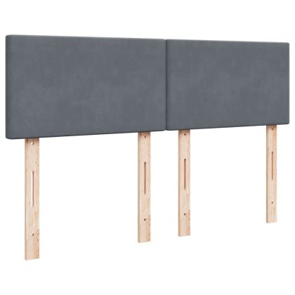 Боксспринг легло с матрак, тъмносиво, 160x200 см, кадифе