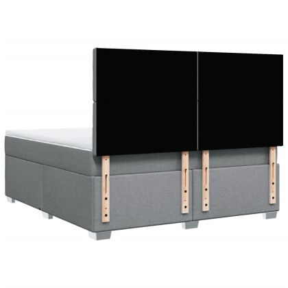 Боксспринг легло с матрак, светлосиво, 180x200 см, плат