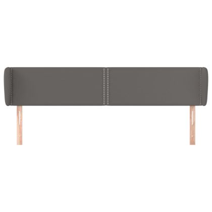 Горна табла с уши, сива, 183x23x78/88 см, изкуствена кожа