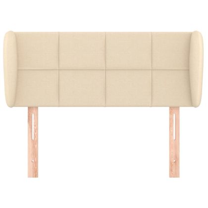 Горна табла за легло с уши, кремава, 93x23x78/88 см, плат