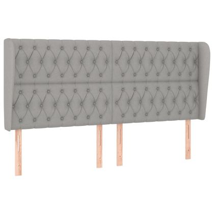 Горна табла за легло с уши, светлосива, 183x23x118/128 см, плат