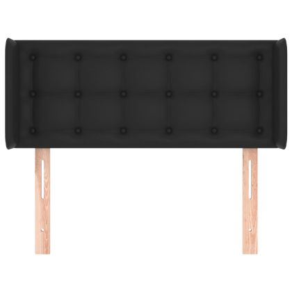 Горна табла за легло, черна, 83x16x78/88 см, изкуствена кожа