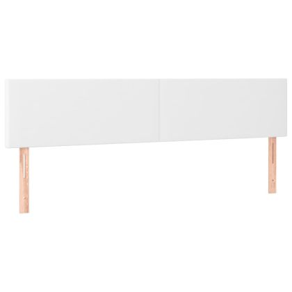 LED Горна табла за легло, бяла, 160x5x78/88 см, изкуствена кожа