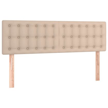 LED Горна табла за легло, капучино, 144x5x78/88 см