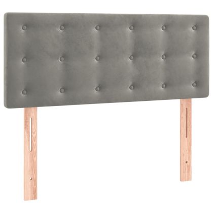 Боксспринг легло с матрак, светлосиво, 80x200 см, кадифе