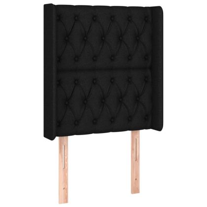 Боксспринг легло с матрак и LED, черно, 80x200 см, плат