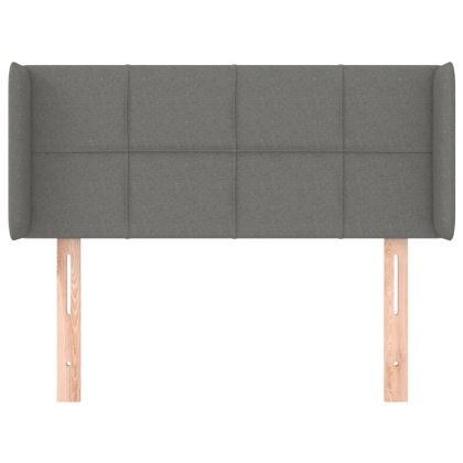 Горна табла за легло с уши, тъмносива, 103x16x78/88 см, плат