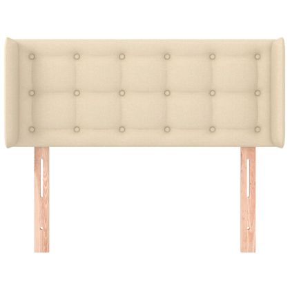 Горна табла за легло, кремава, 103x16x78/88 см, плат