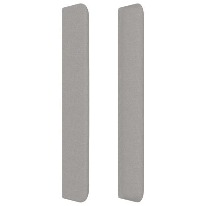 Горна табла за легло с уши, светлосива, 83x16x118/128 см, плат