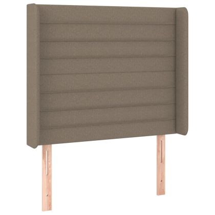 LED горна табла за легло, таупе, 83x16x118/128 см, плат