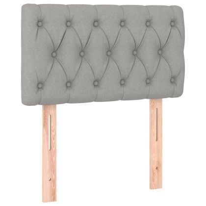 Боксспринг легло с матрак и LED, светлосиво, 80x200 см, плат