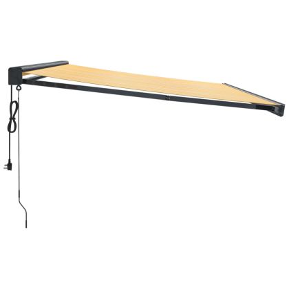 Прибираща се тента жълто и бяло 4x3 м плат и алуминий