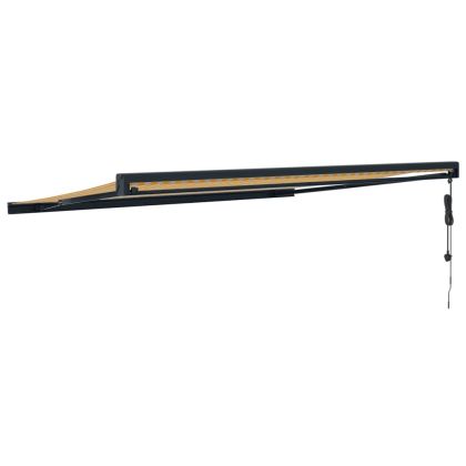 Прибираща се тента жълто и бяло 4x3 м плат и алуминий