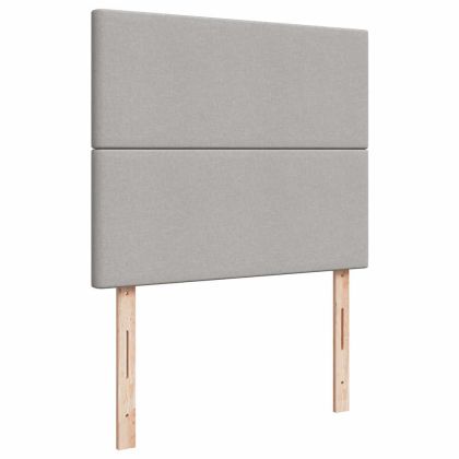 Боксспринг легло с матрак и LED, светлосиво, 120x190 см, плат