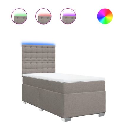 Боксспринг легло с матрак, таупе, 80x200 см, плат