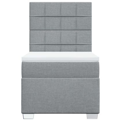 Боксспринг легло с матрак, светлосиво, 100x200 см, плат