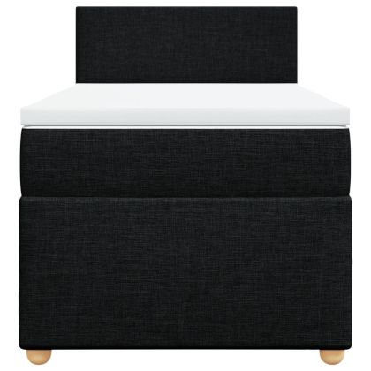 Боксспринг легло с матрак, черно, 90x200 см, плат