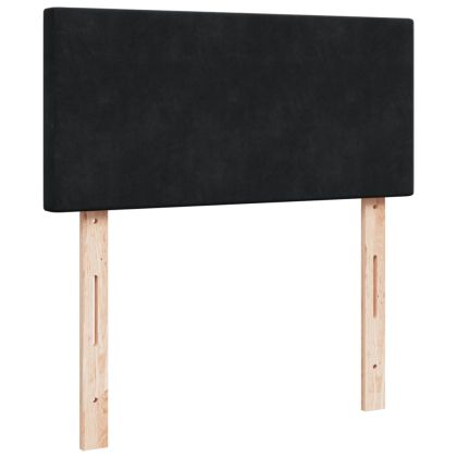 Боксспринг легло с матрак, черен, единично, кадифе