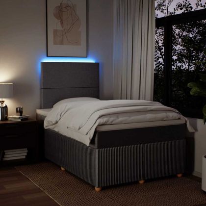 Боксспринг легло с матрак, таупе, 120x190 см, плат