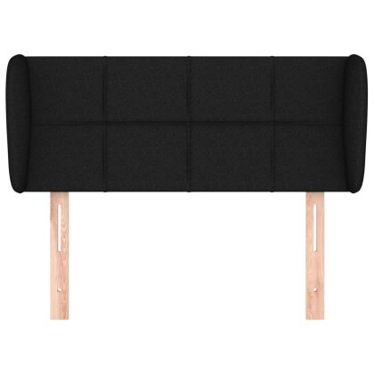 Горна табла за легло с уши, черна, 103x23x78/88 см, плат