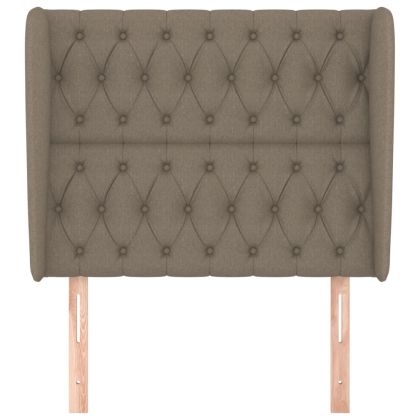 Горна табла за легло с уши, таупе, 93x23x118/128 см, плат