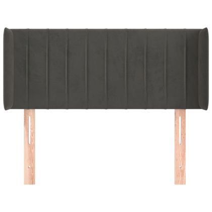 Горна табла за легло, тъмносива, 93x16x78/88 см, кадифе