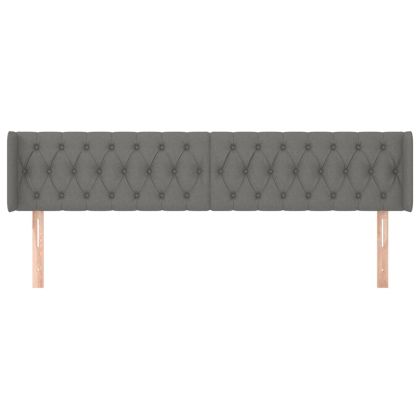 Горна табла за легло, тъмносива, 183x16x78/88 см, плат