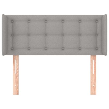 Горна табла за легло с уши, светлосива, 103x16x78/88 см, плат