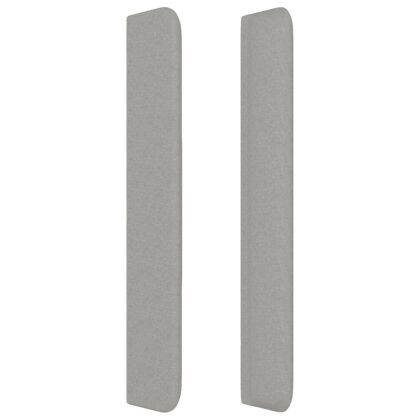 Горна табла за легло с уши, светлосива, 93x16x118/128 см, плат