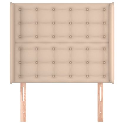 Горна табла с уши, капучино, 93x16x118/128 см, изкуствена кожа