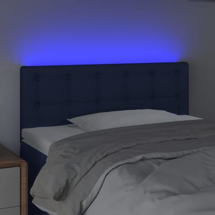 LED горна табла за легло, синя, 80x5x78/88 см, плат