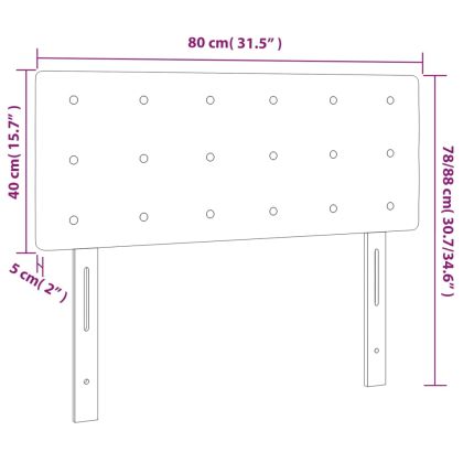 LED горна табла за легло, синя, 80x5x78/88 см, плат