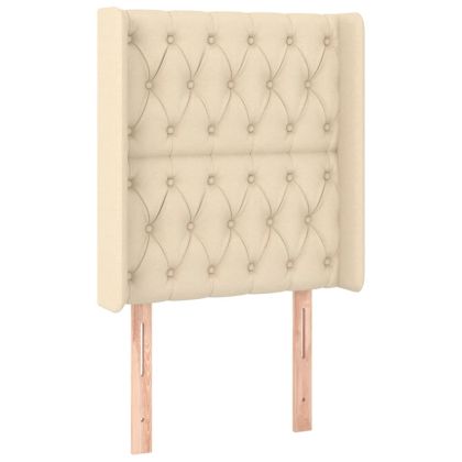 Боксспринг легло с матрак и LED, кремаво, 80x200 см, плат