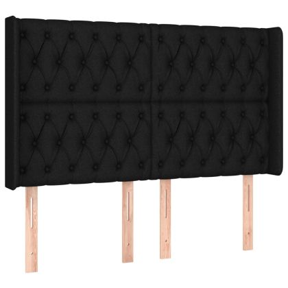 Боксспринг легло с матрак и LED, черно, 140x200 см, плат