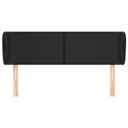 Горна табла с уши, сива, 147x23x78/88 см, изкуствена кожа