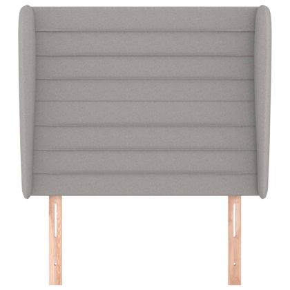 Горна табла за легло с уши, светлосива, 83x23x118/128 см, плат